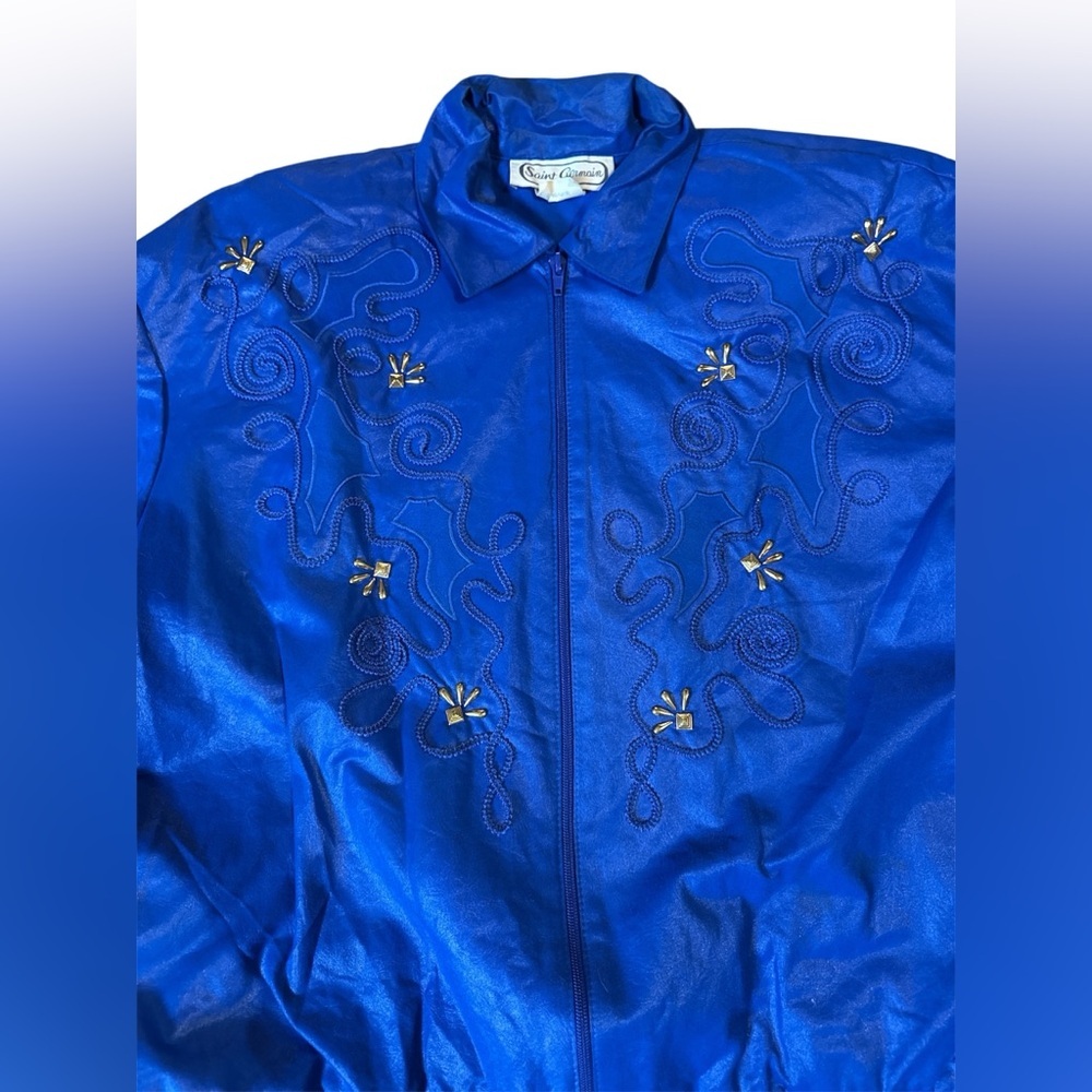 Vintage blue bomber jacket, small - Picture 6 of 7